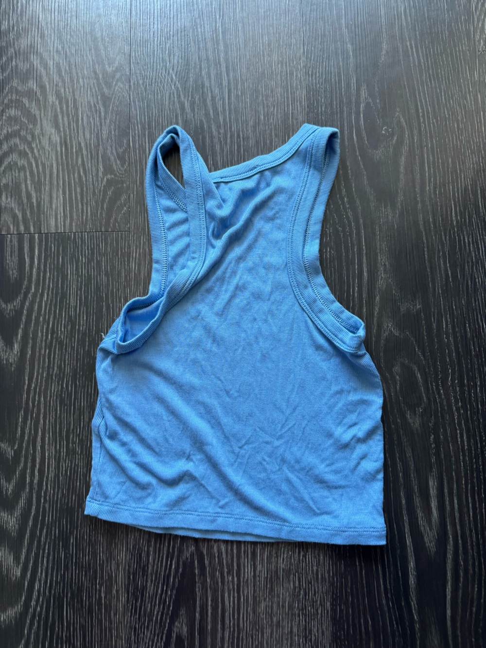 Aritzia Blue Ribbed Racerback Tank - Picture 3 of 3